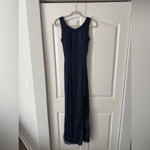 Vintage 90s navy beaded dress
